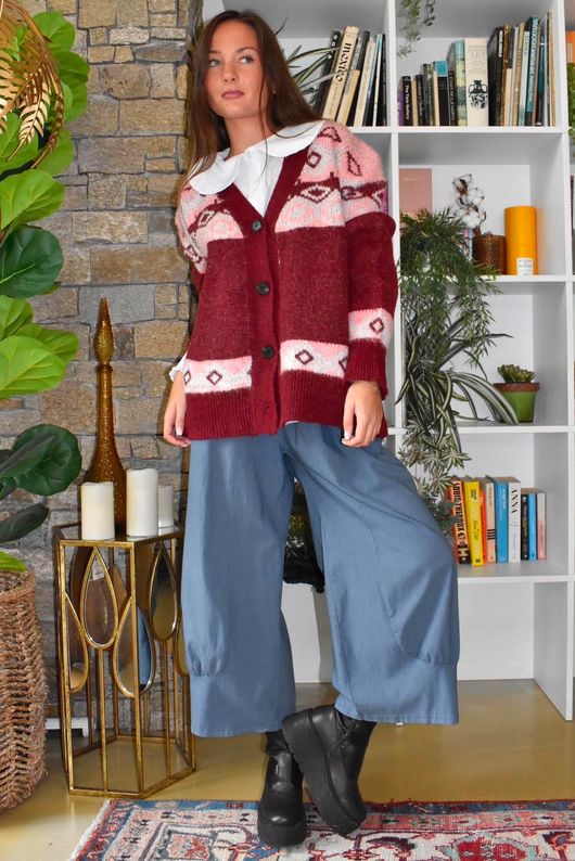 Moorland Lodge Cardigan Burgundy